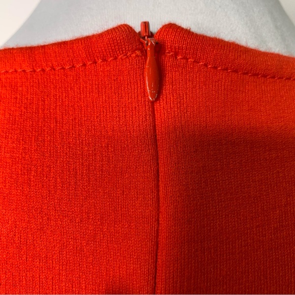 St. John Women's Red Cutout Sleeveless Knit Sheath Wool Mini Dress Size 0 - Picture 7 of 11
